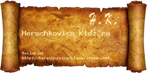 Herschkovics Klára névjegykártya