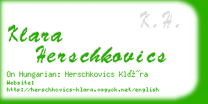 klara herschkovics business card